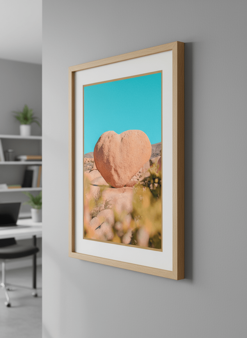 Contemporary wall art featured in a bright modern office workspace
