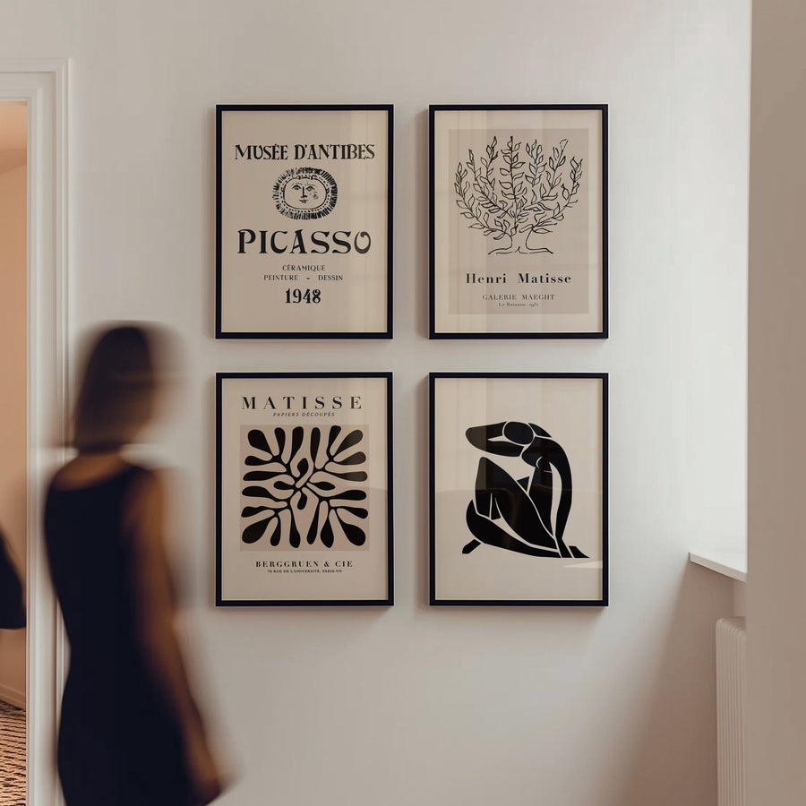 Henri Matisse Black Set of 4 Matching Prints