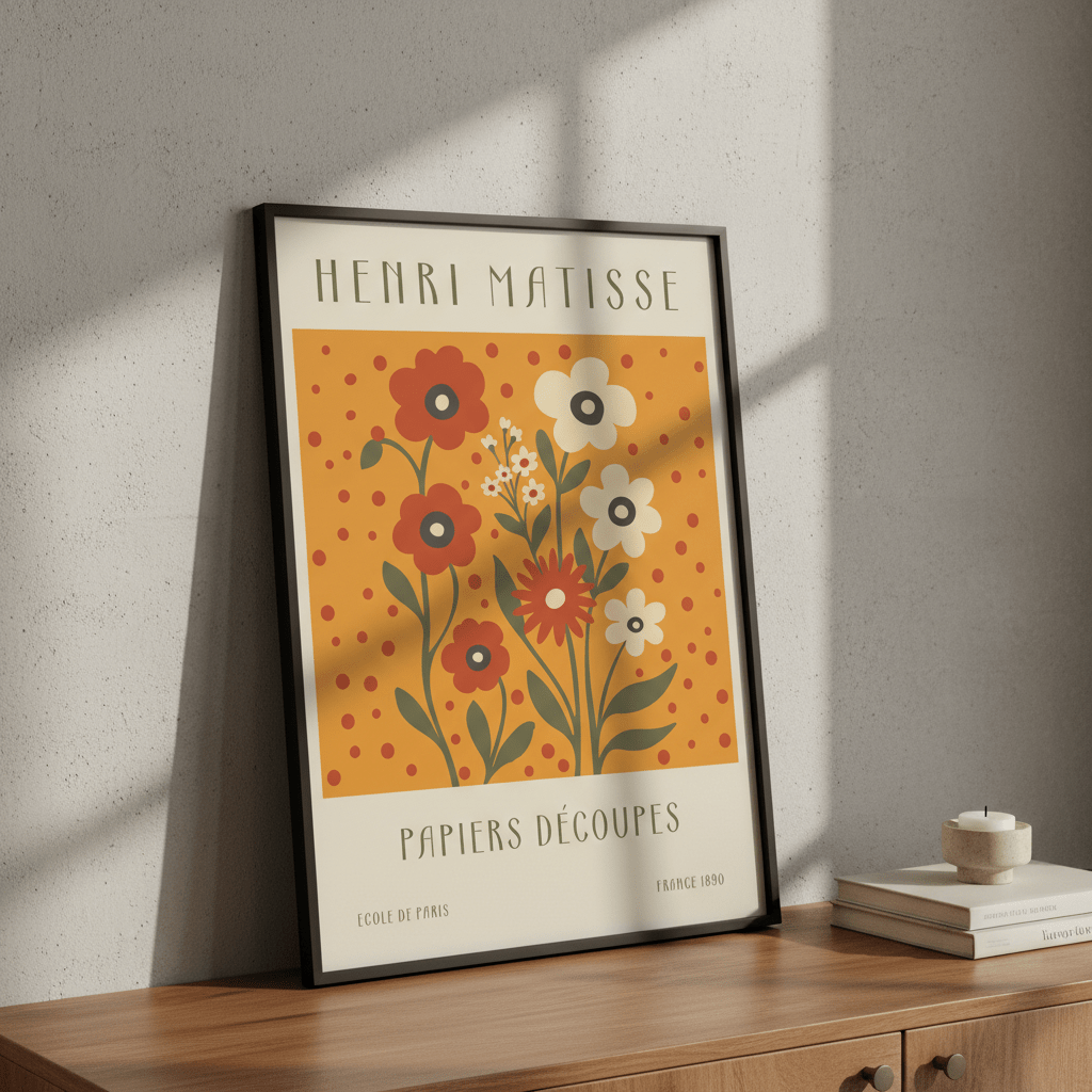 Henri Matisse Papiers Decoupes France 1890 Brown Flower Mark wall - art - picture - poster