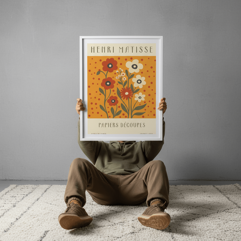Henri Matisse Papiers Decoupes France 1890 Brown Flower Mark wall - art - picture - poster