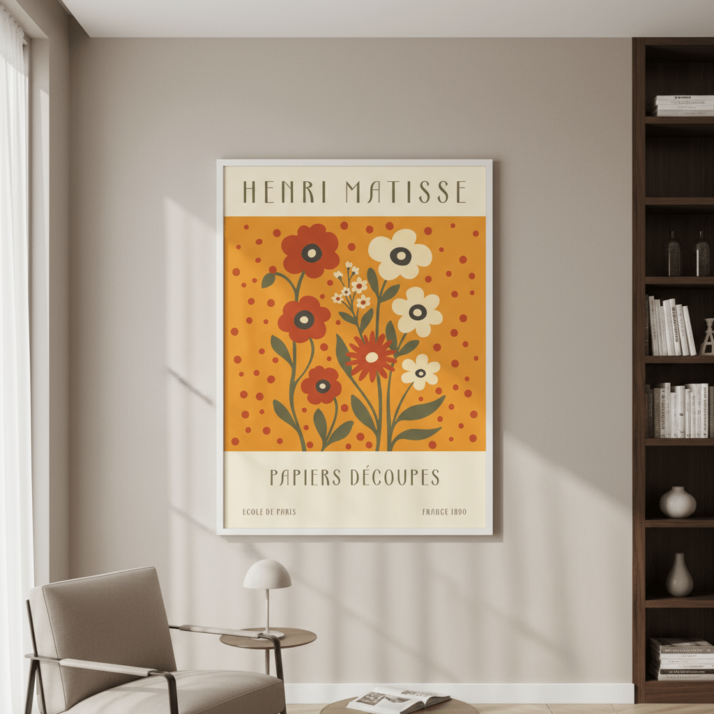 Henri Matisse Papiers Decoupes France 1890 Brown Flower Mark wall - art - picture - poster