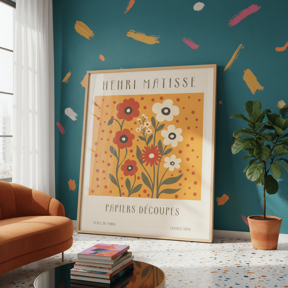 Henri Matisse Papiers Decoupes France 1890 Brown Flower Mark wall - art - picture - poster