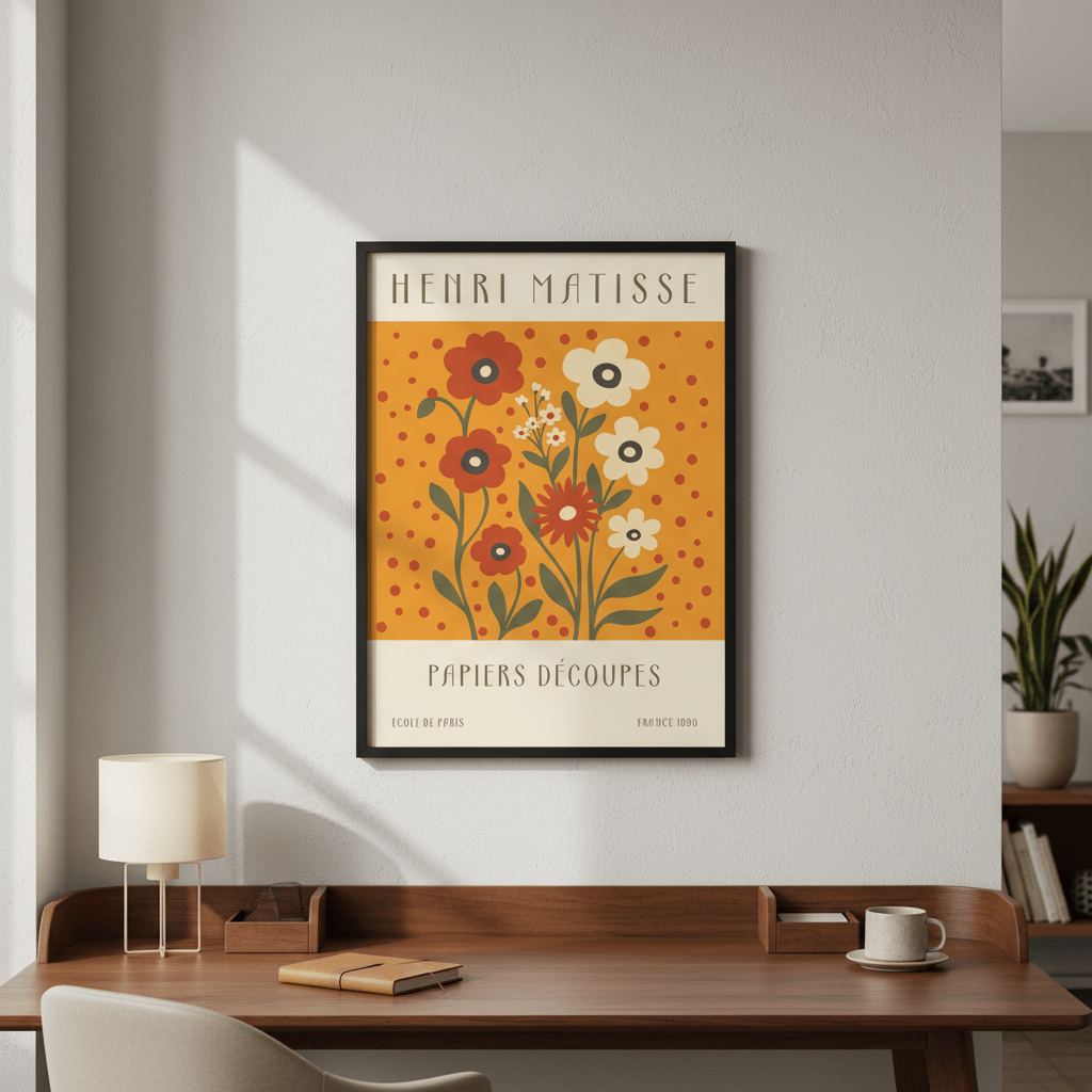 Henri Matisse Papiers Decoupes France 1890 Brown Flower Mark wall - art - picture - poster