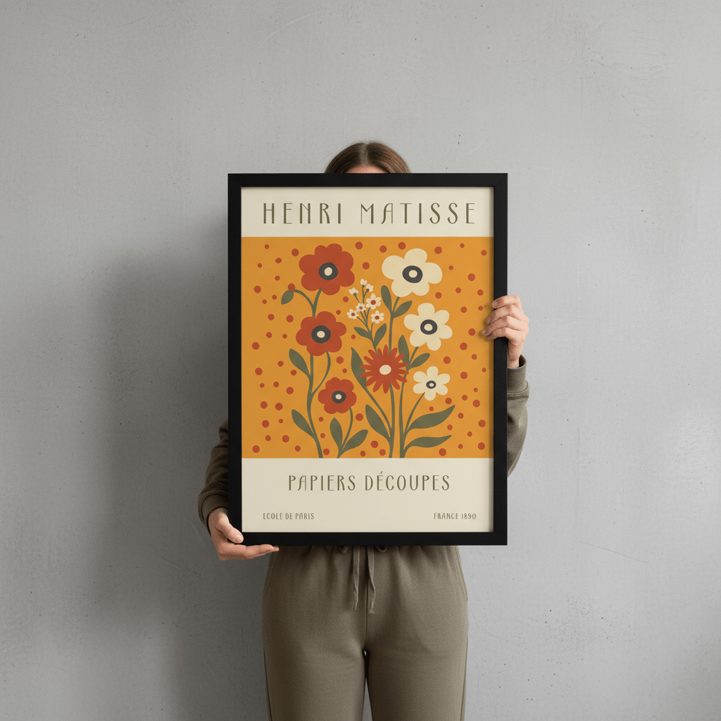 Henri Matisse Papiers Decoupes France 1890 Brown Flower Mark wall - art - picture - poster