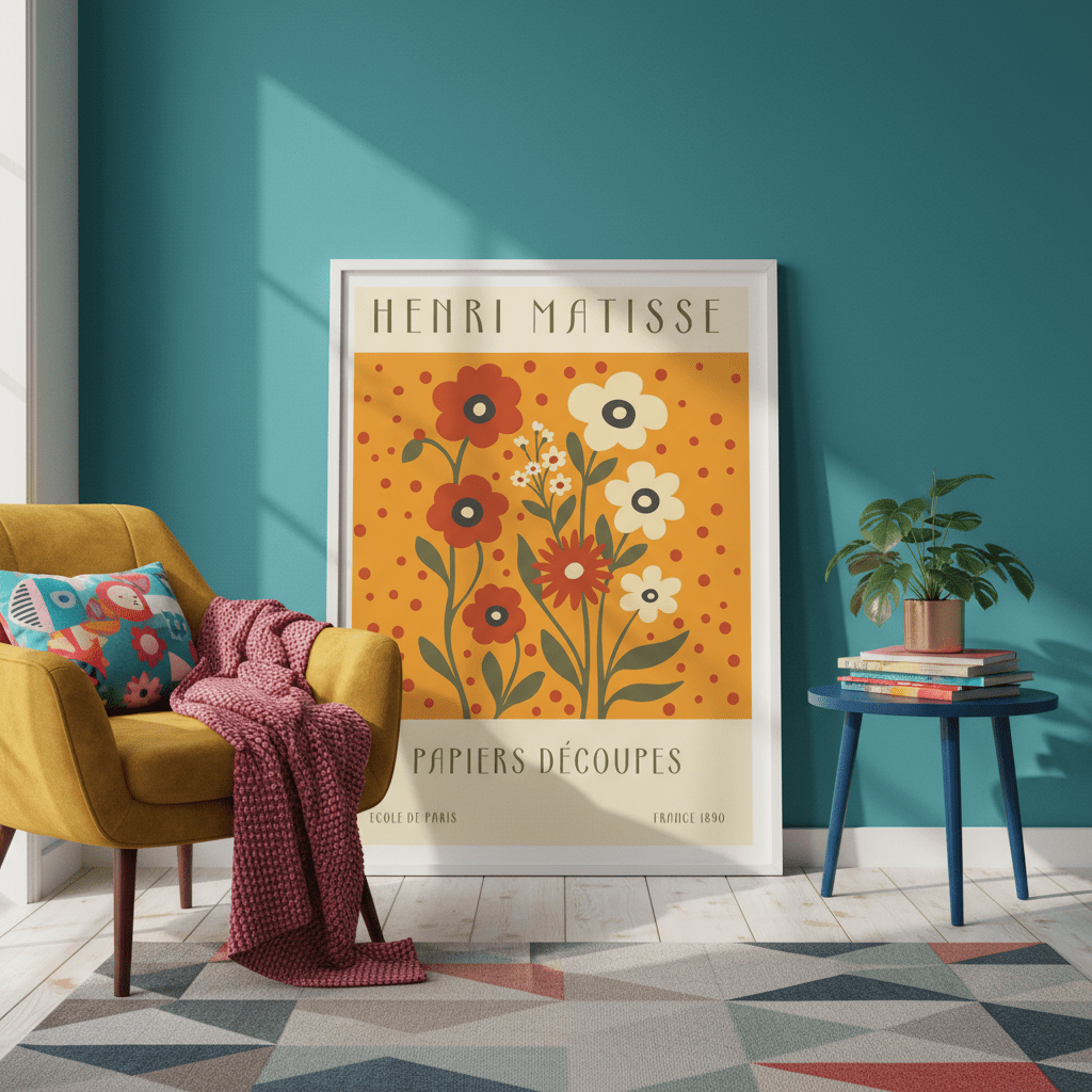 Henri Matisse Papiers Decoupes France 1890 Brown Flower Mark wall - art - picture - poster