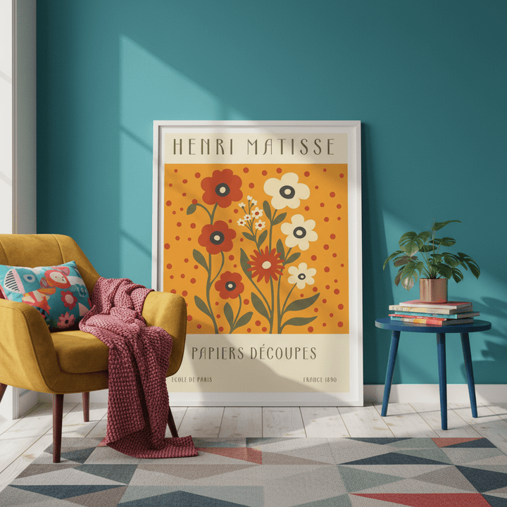 Henri Matisse Papiers Decoupes France 1890 Brown Flower Mark wall - art - picture - poster