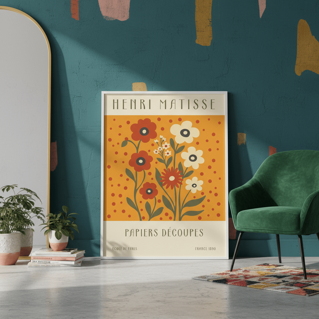 Henri Matisse Papiers Decoupes France 1890 Brown Flower Mark wall - art - picture - poster