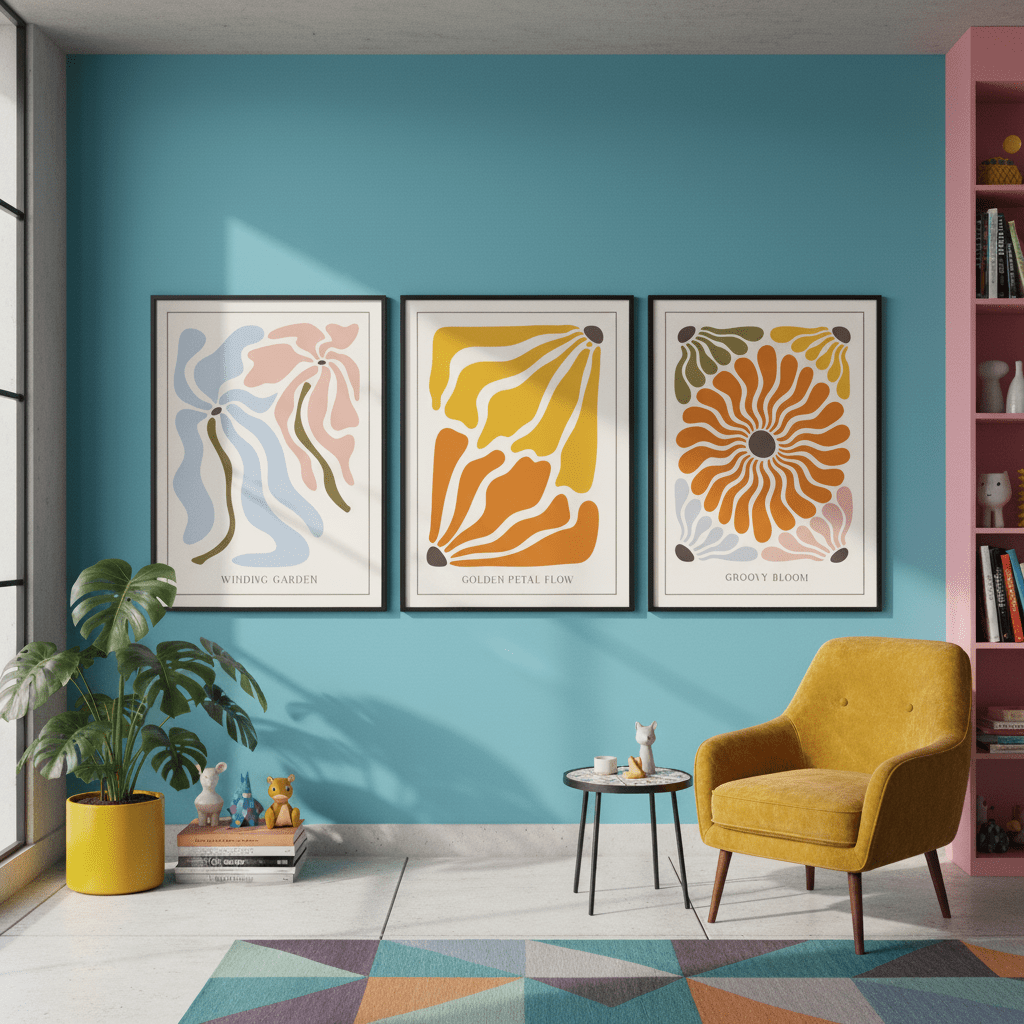 Henri Matisse Retro Flower Market Trio Wall Art wall - art - picture - poster