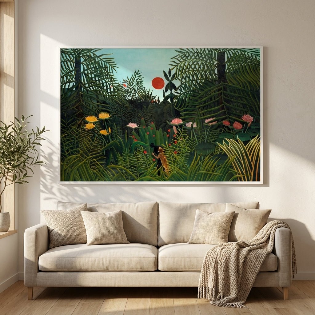 Henri Rousseau Virgin Forest Sunset wall - art - picture - poster