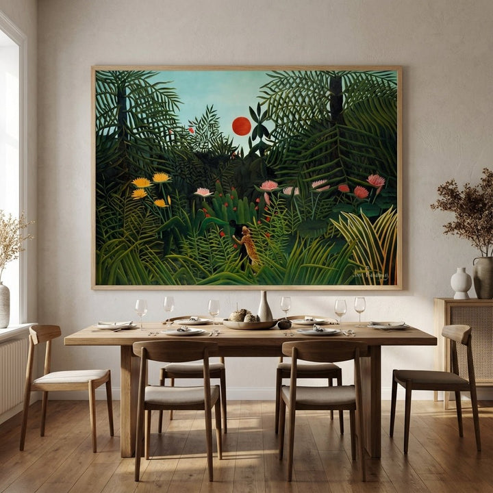 Henri Rousseau Virgin Forest Sunset wall - art - picture - poster