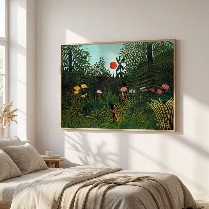 Henri Rousseau Virgin Forest Sunset wall - art - picture - poster