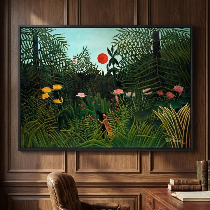 Henri Rousseau Virgin Forest Sunset wall - art - picture - poster