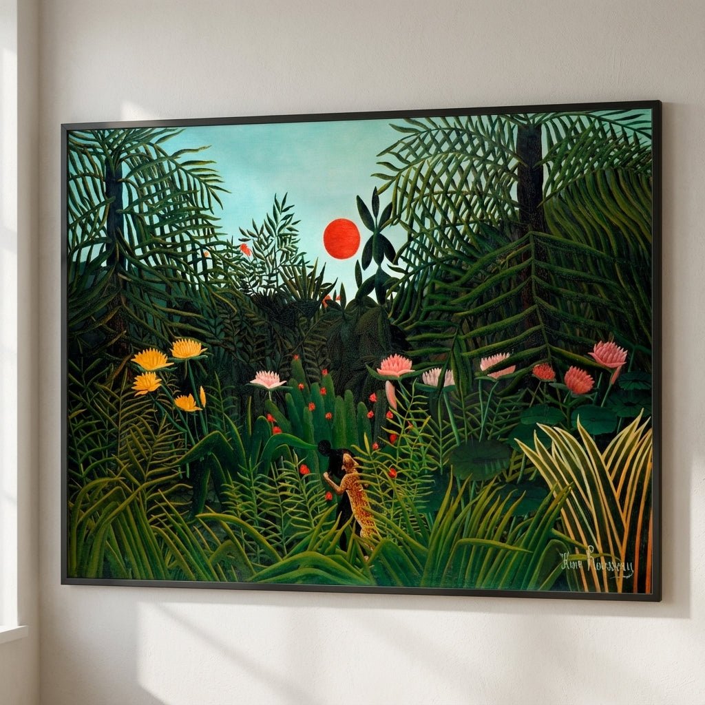 Henri Rousseau Virgin Forest Sunset wall - art - picture - poster