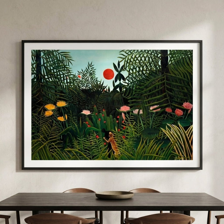 Henri Rousseau Virgin Forest Sunset wall - art - picture - poster