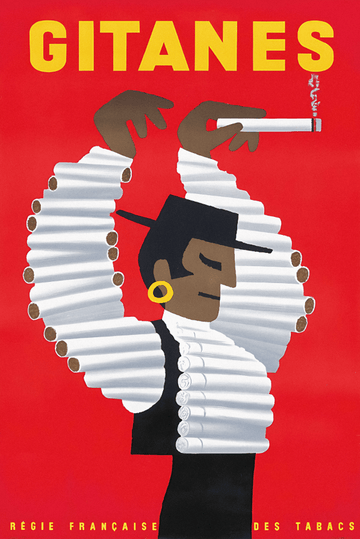 Herve Morvan Gitanes Vintage Bar Art Cigarette Poster Advertisement Wall Art poster frame