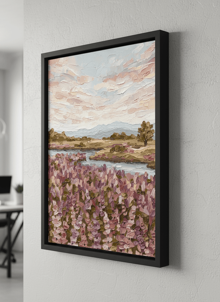 Contemporary wall art featured in a bright modern office workspace