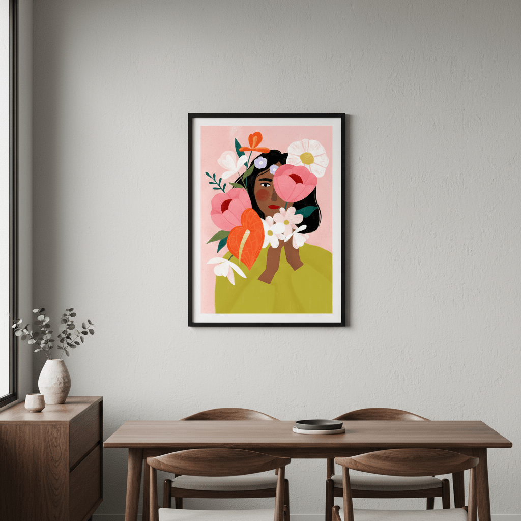 Hiding Behind Flowers by Bea Muller wall - art - picture - poster
