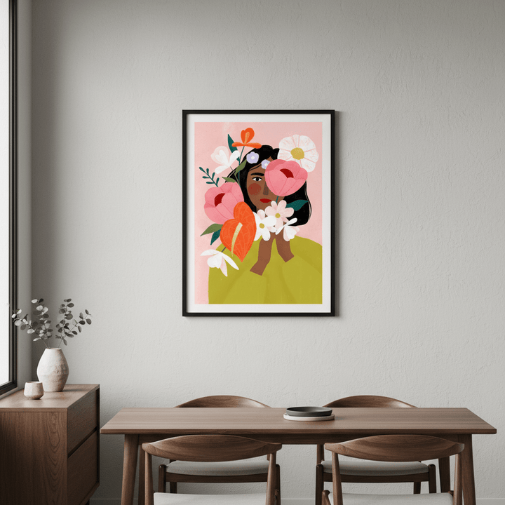 Hiding Behind Flowers by Bea Muller wall - art - picture - poster
