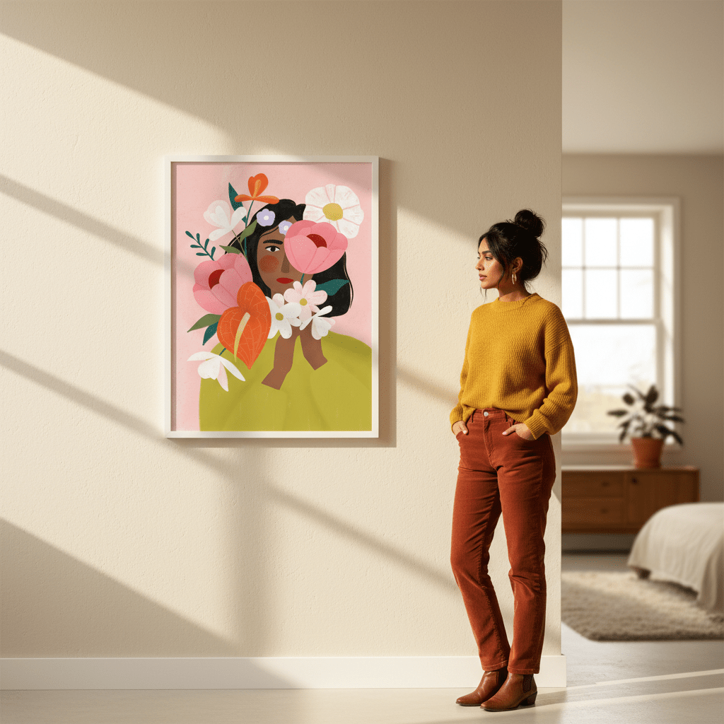 Hiding Behind Flowers by Bea Muller wall - art - picture - poster