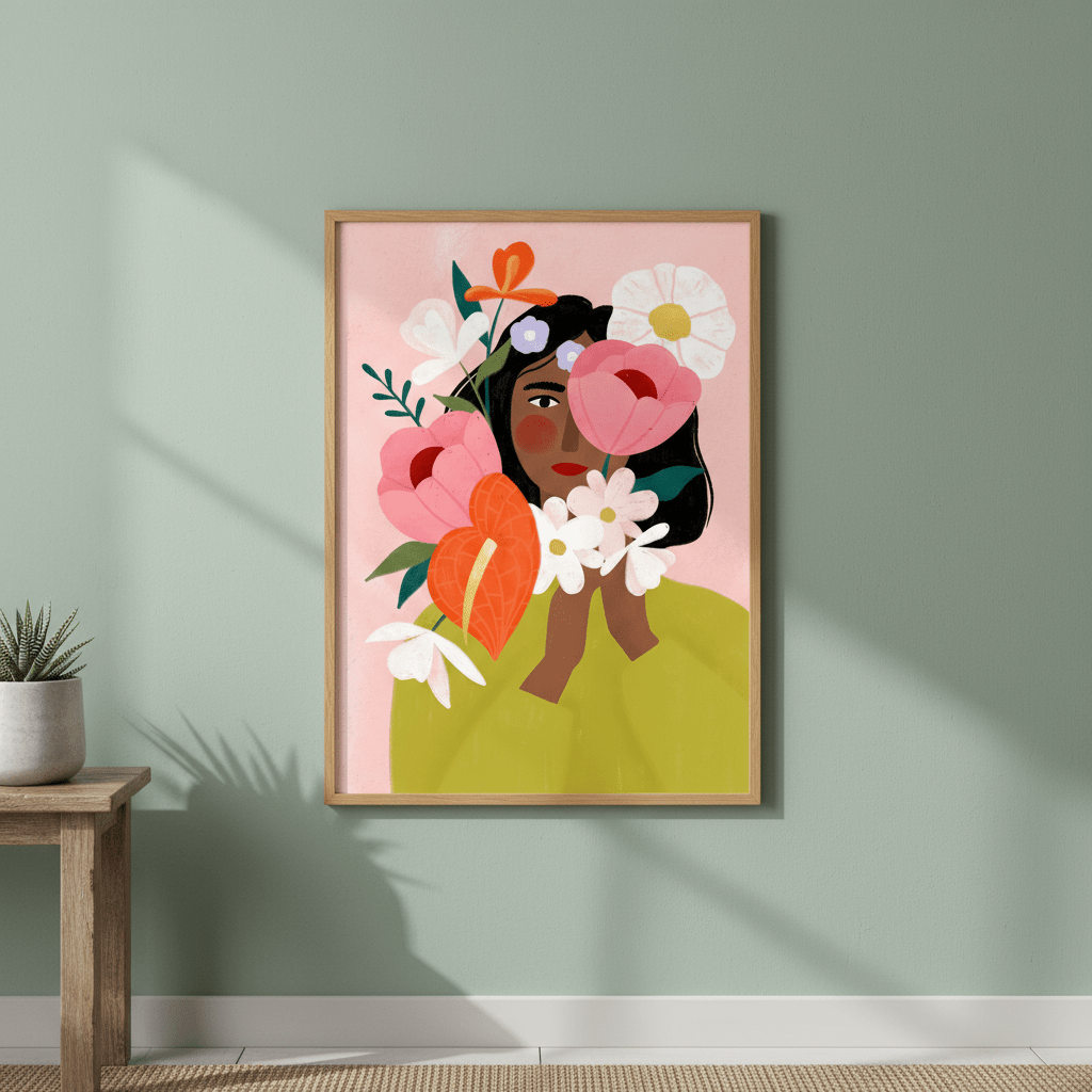 Hiding Behind Flowers by Bea Muller wall - art - picture - poster