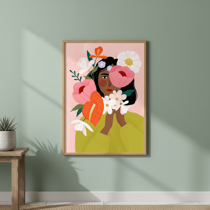 Hiding Behind Flowers by Bea Muller wall - art - picture - poster