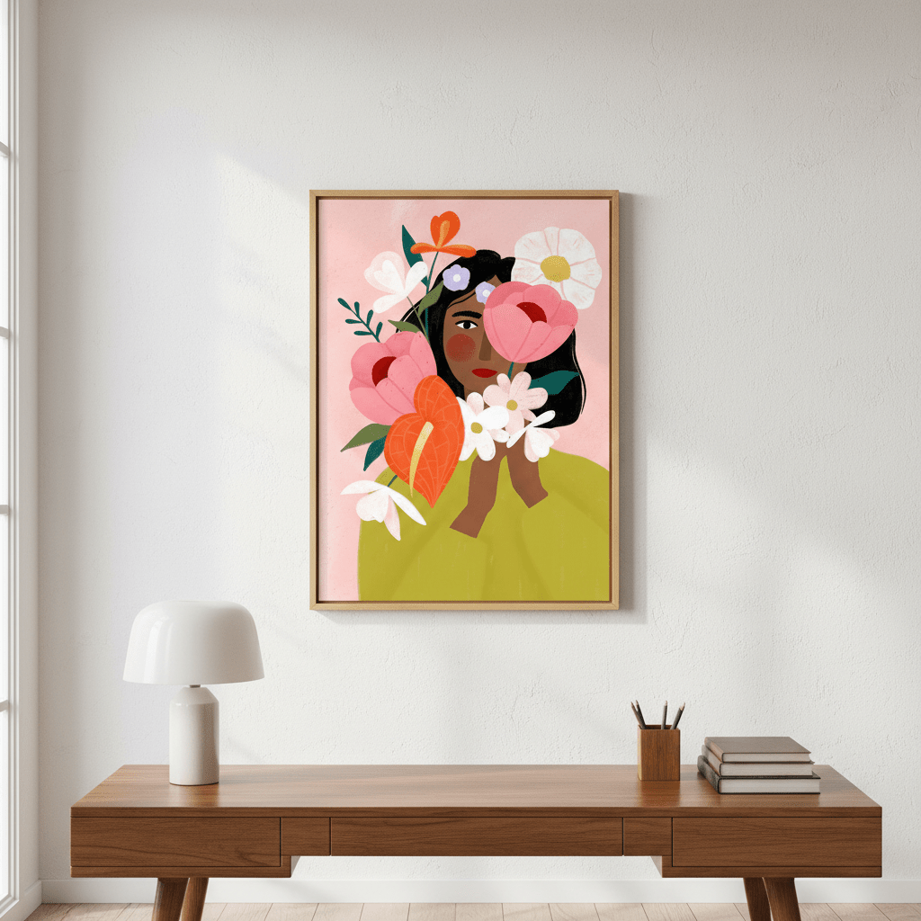 Hiding Behind Flowers by Bea Muller wall - art - picture - poster