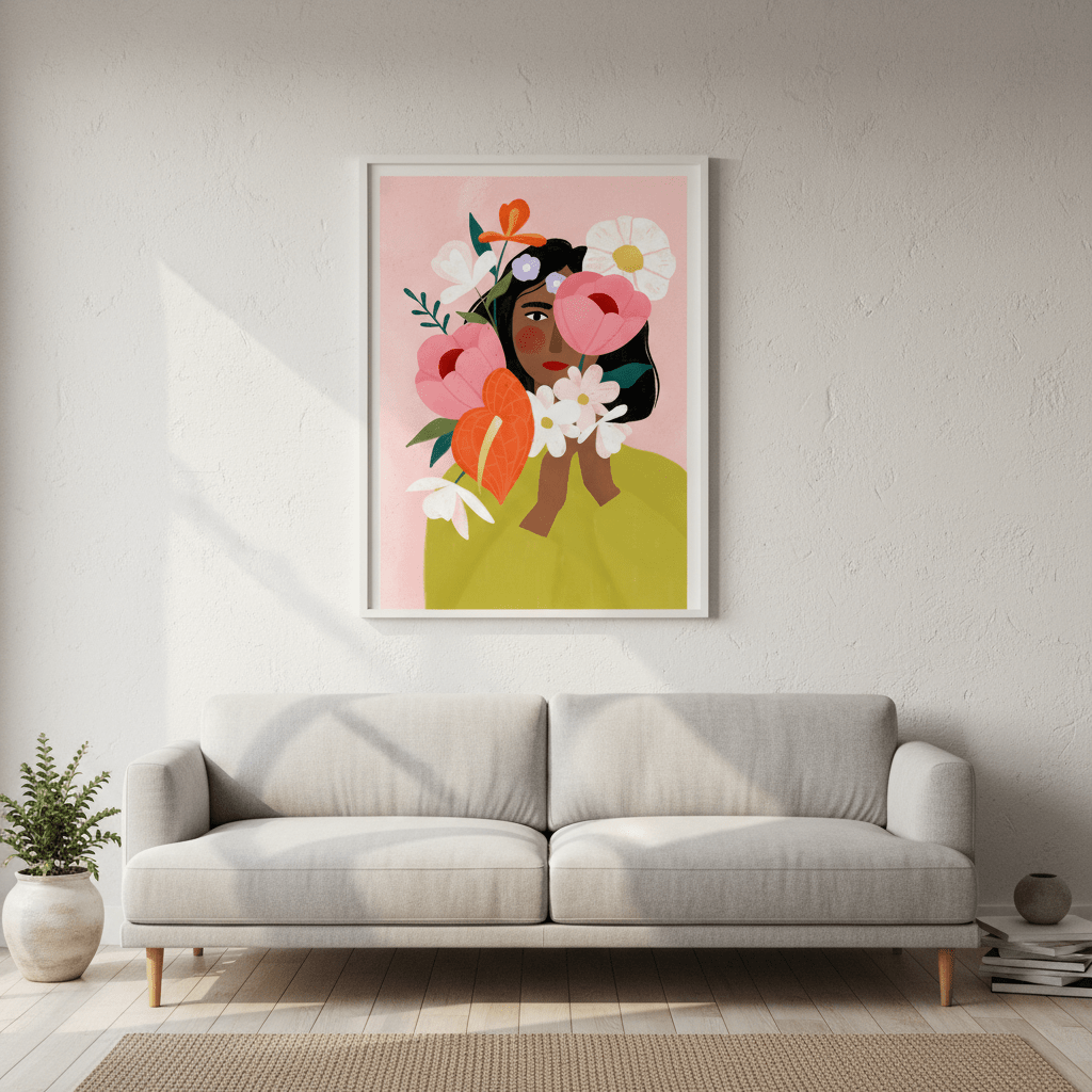 Hiding Behind Flowers by Bea Muller wall - art - picture - poster