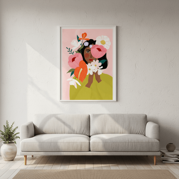 Hiding Behind Flowers by Bea Muller wall - art - picture - poster
