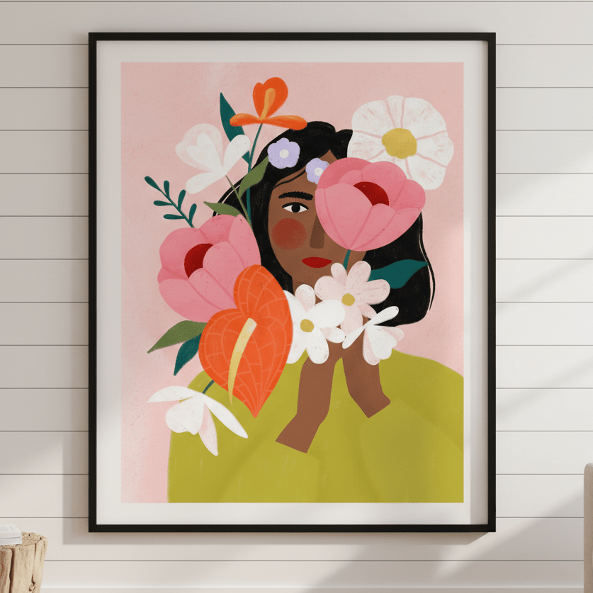 Hiding Behind Flowers by Bea Muller wall - art - picture - poster