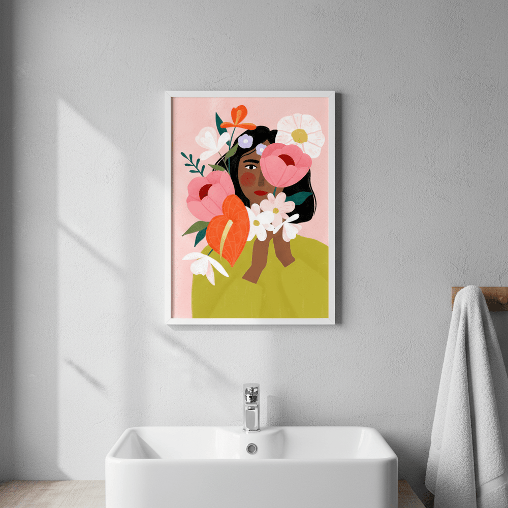 Hiding Behind Flowers by Bea Muller wall - art - picture - poster
