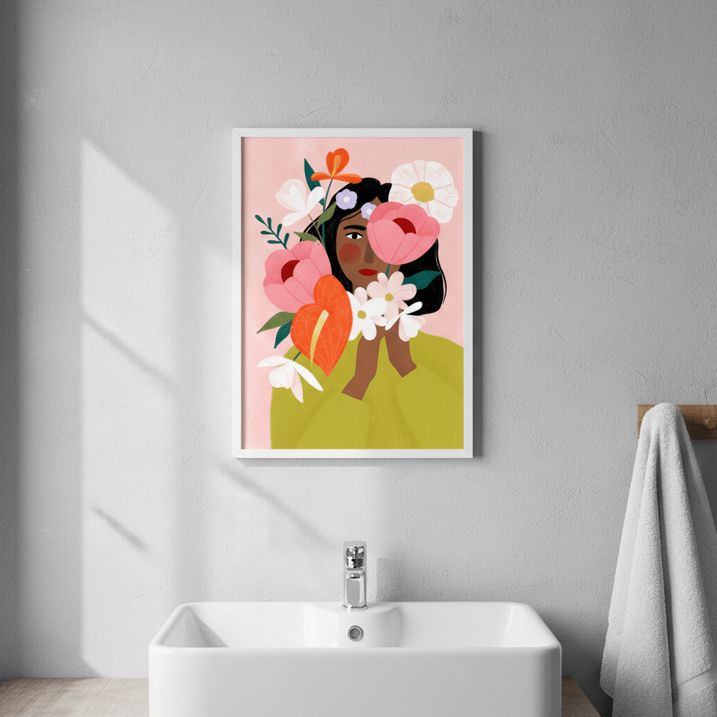 Hiding Behind Flowers by Bea Muller wall - art - picture - poster