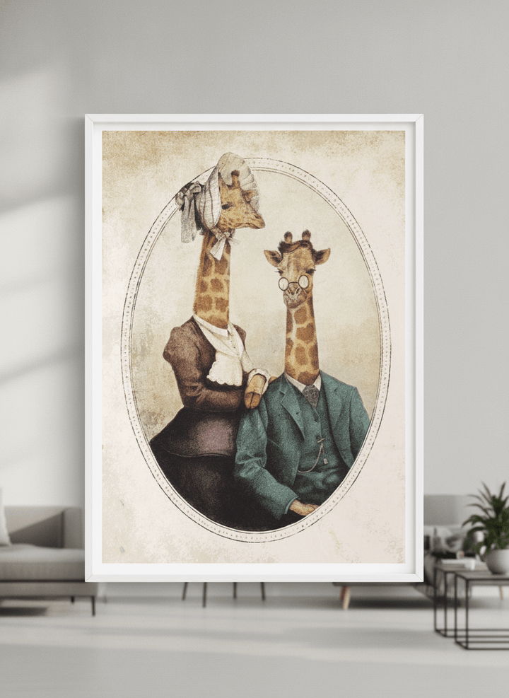 Modern wall art styled above a sofa in a neutral living room