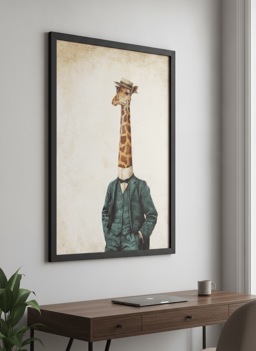 Contemporary wall art featured in a bright modern office workspace