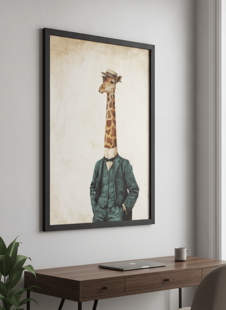 Contemporary wall art featured in a bright modern office workspace
