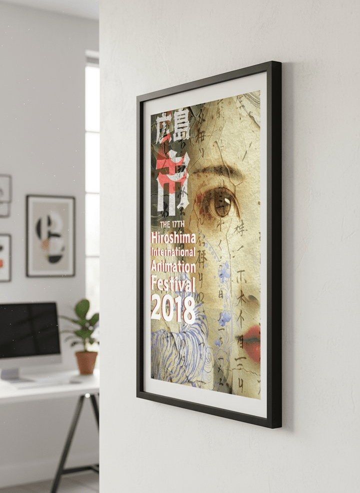Contemporary wall art featured in a bright modern office workspace