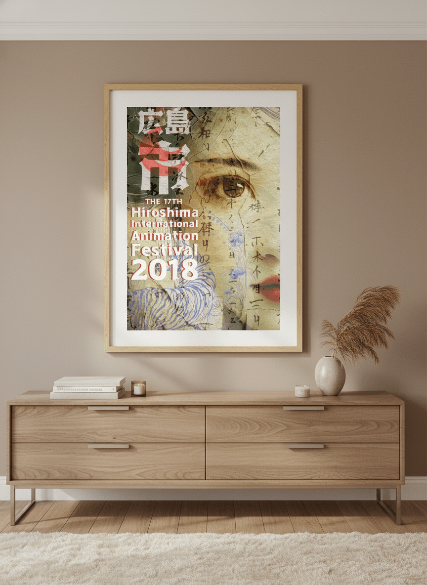 Monumental artwork centred on a feature wall in a luxe interior