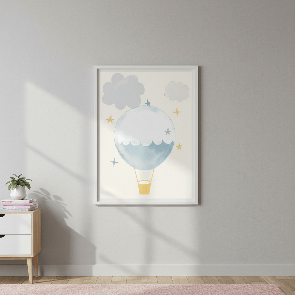 Hot Air Balloon Stars by Menina Lisboa wall - art - picture - poster