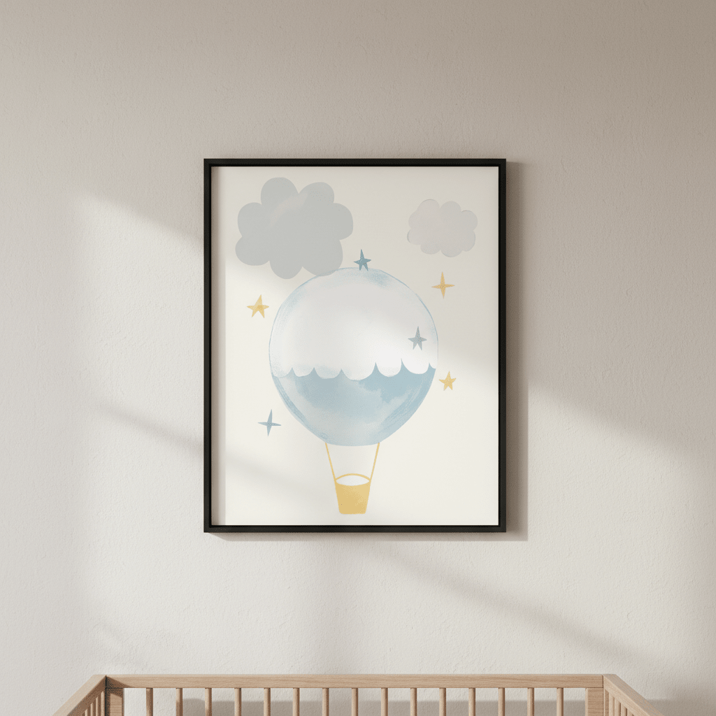 Hot Air Balloon Stars by Menina Lisboa wall - art - picture - poster