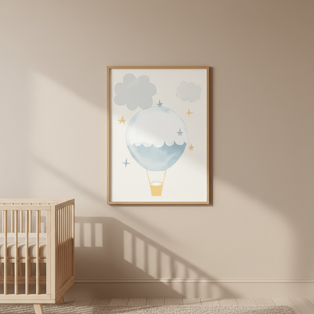 Hot Air Balloon Stars by Menina Lisboa wall - art - picture - poster