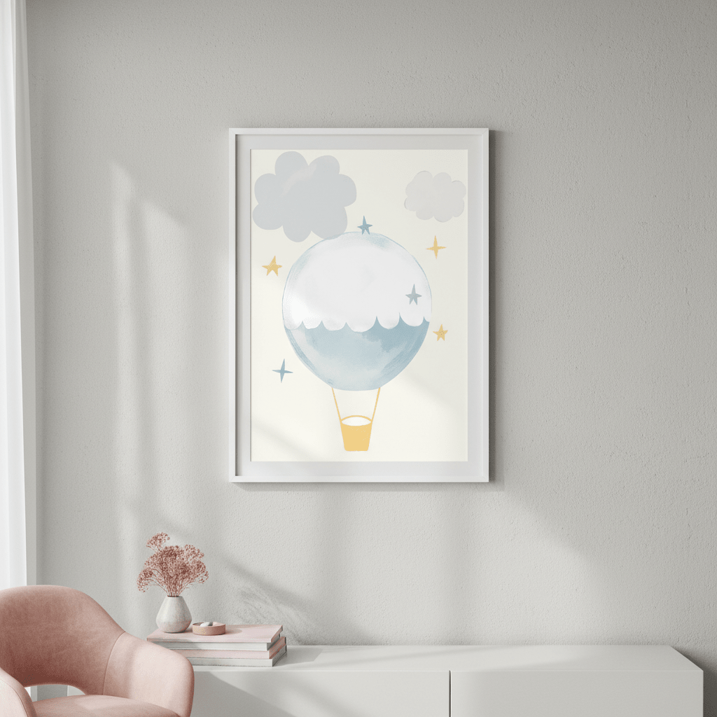 Hot Air Balloon Stars by Menina Lisboa wall - art - picture - poster