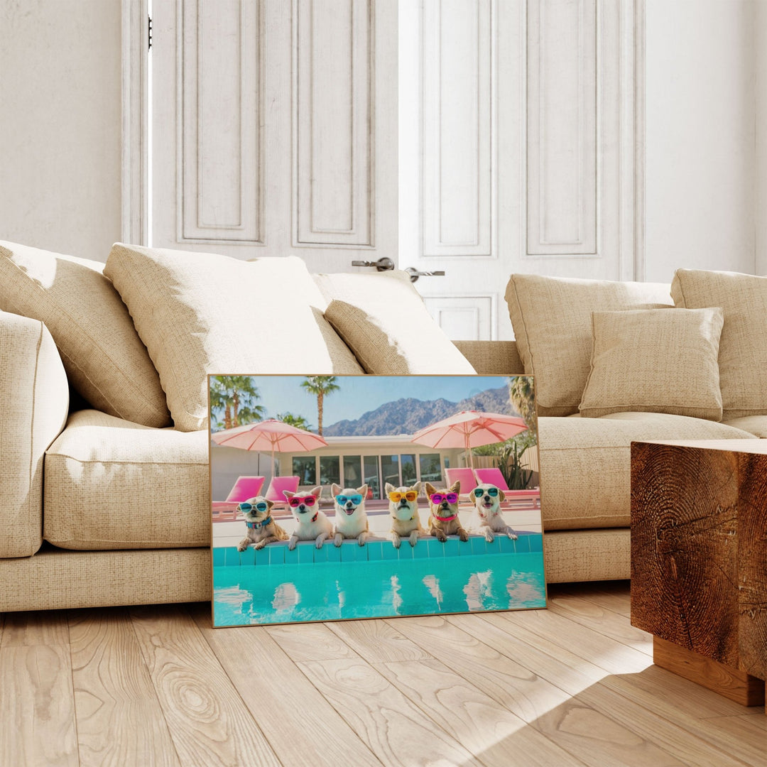 Hot Dogs, Cool Shades,livingroom,timber border