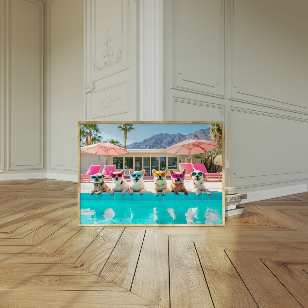 Hot Dogs, Cool Shades,livingroom,timber border