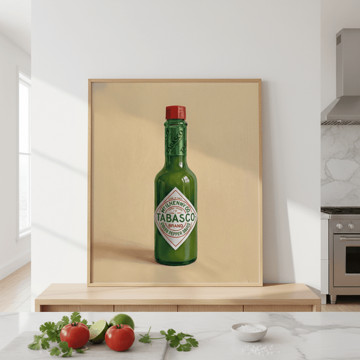 Hot Green Tobasco Sauce Illustration Sketch wall - art - picture - poster