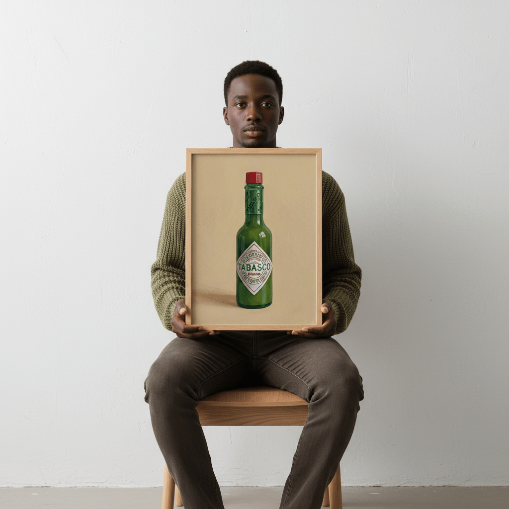 Hot Green Tobasco Sauce Illustration Sketch wall - art - picture - poster