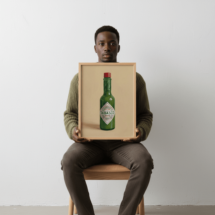 Hot Green Tobasco Sauce Illustration Sketch wall - art - picture - poster