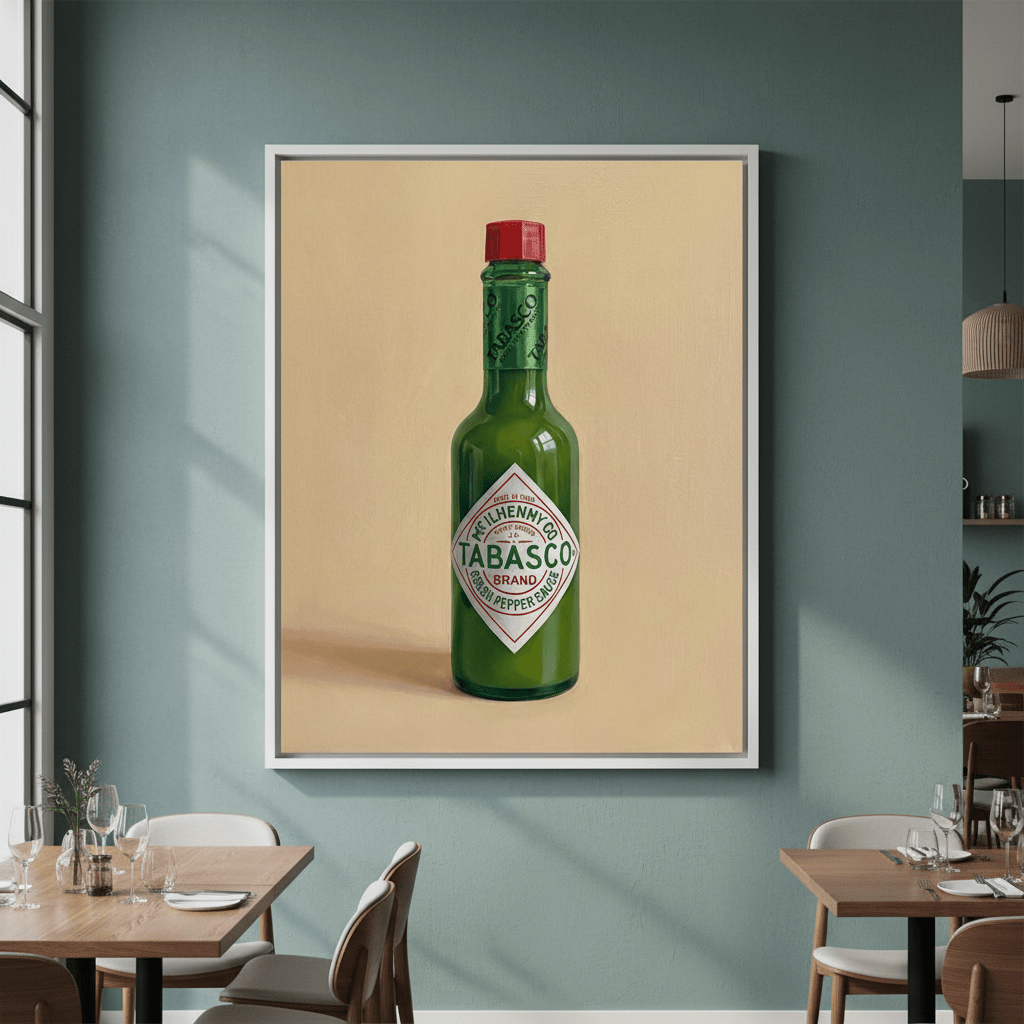 Hot Green Tobasco Sauce Illustration Sketch wall - art - picture - poster