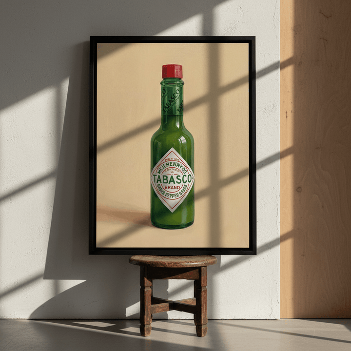 Hot Green Tobasco Sauce Illustration Sketch wall - art - picture - poster