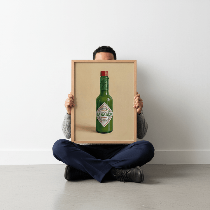 Hot Green Tobasco Sauce Illustration Sketch wall - art - picture - poster