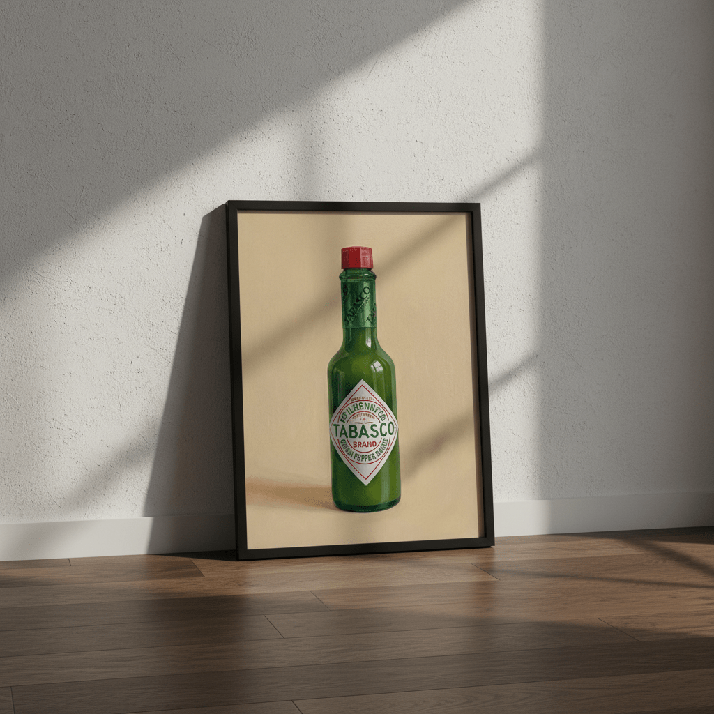 Hot Green Tobasco Sauce Illustration Sketch wall - art - picture - poster