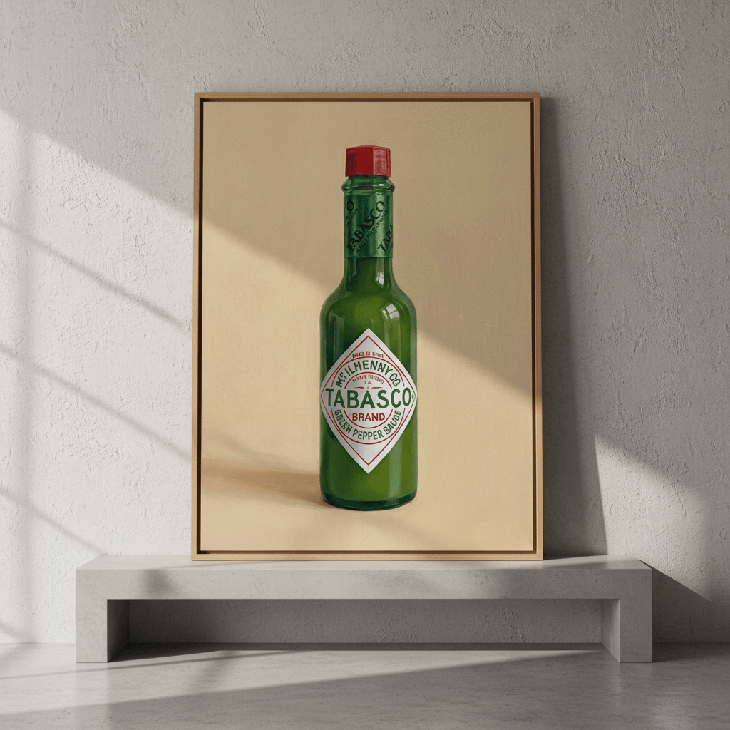 Hot Green Tobasco Sauce Illustration Sketch wall - art - picture - poster